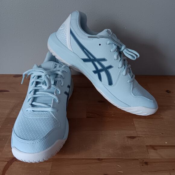 ASICS Gel-Dedicate 8 Pickleball Women's Size 9.5 Cool Grey/ Vintage Indigo - Picture 1 of 11